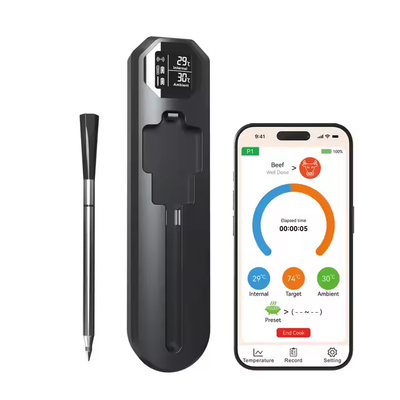 comprar Termômetro de comida de churrasco à carga rápida e à prova d'água Termômetro de carne digital sem fio para cozinhar com alarme de controle APP online manufacture